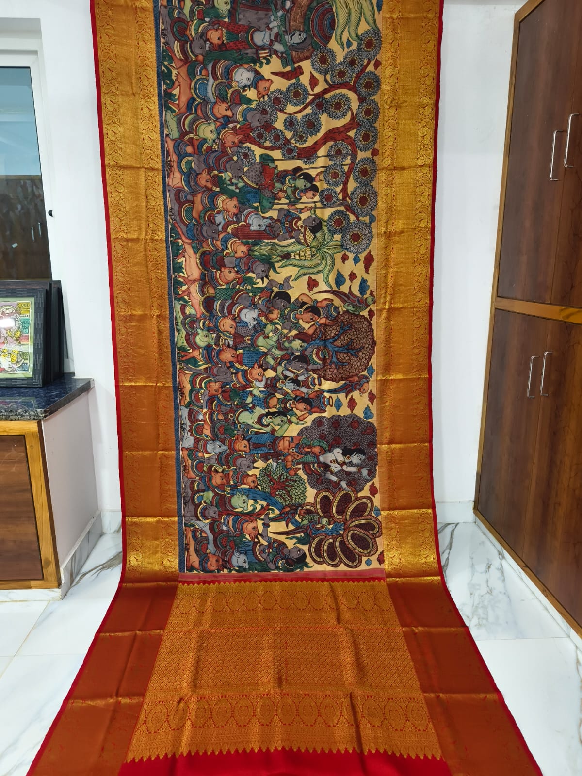 Kanchipuram Kalamkari pattu Sarees story theme