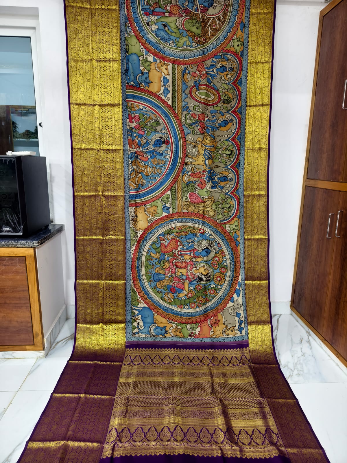 Kanchipuram Kalamkari pattu Sarees story theme