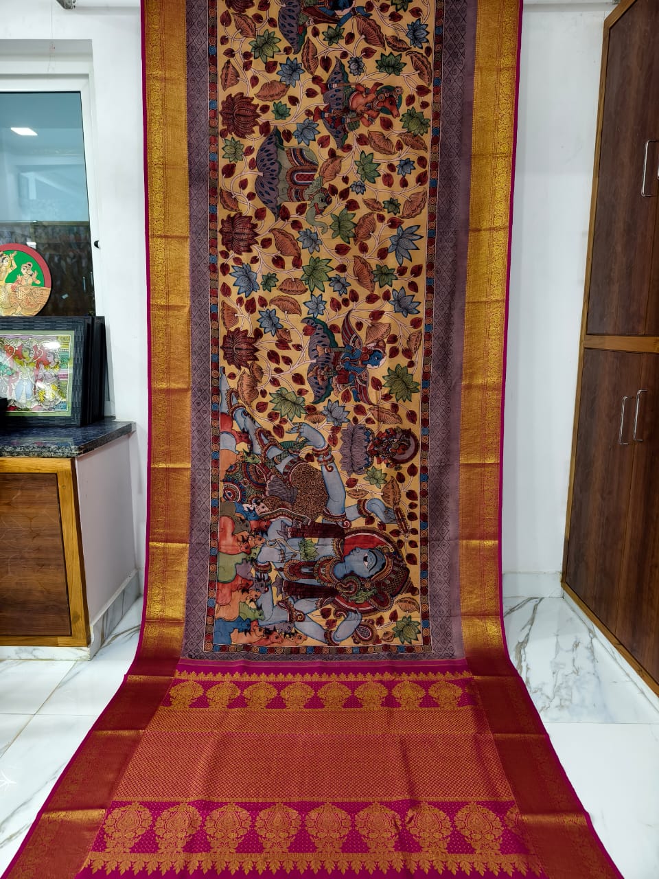 Kanchipuram Kalamkari pattu Sarees story theme