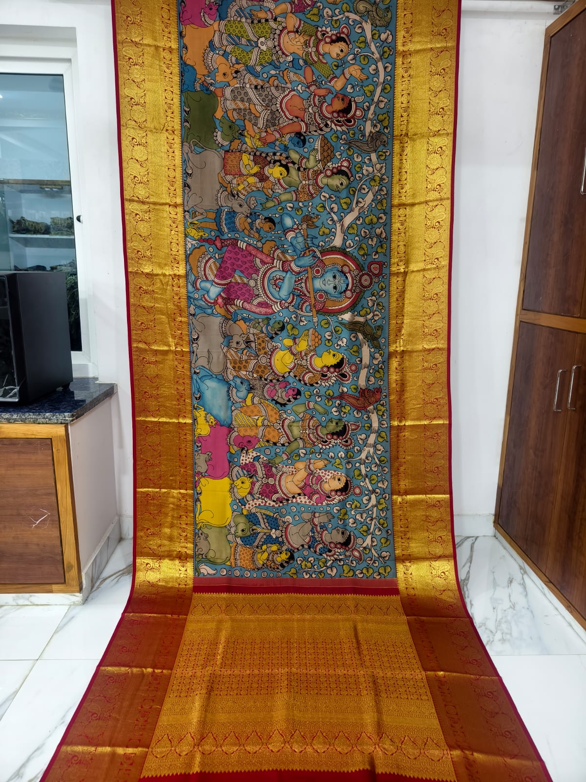 Kanchipuram Kalamkari pattu Sarees story theme