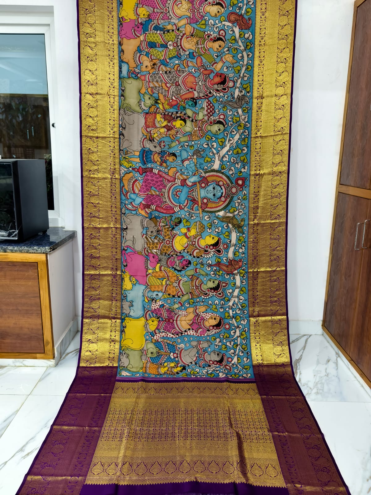 Kanchipuram Kalamkari pattu Sarees story theme