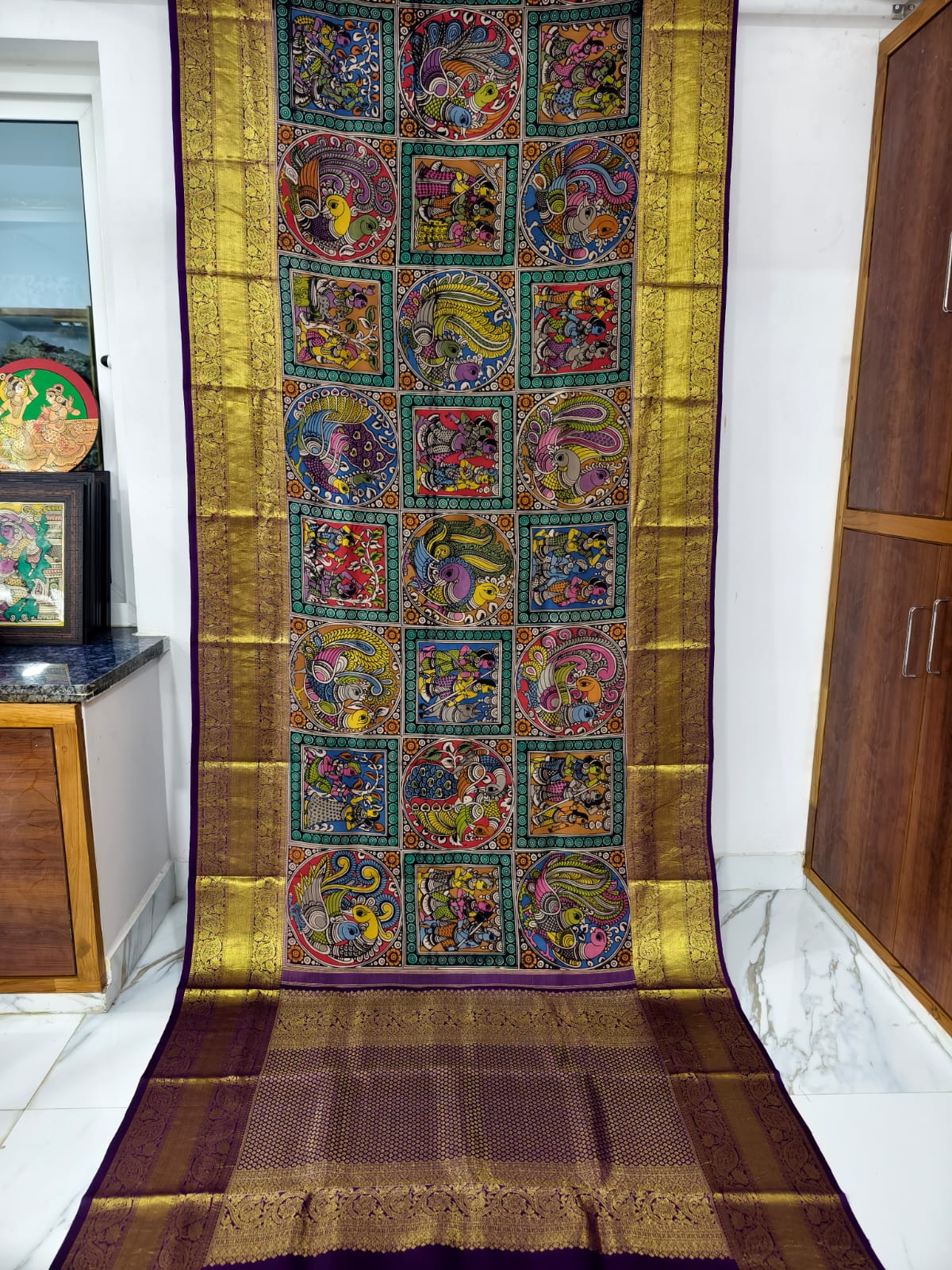 Kanchipuram Kalamkari pattu Sarees story theme
