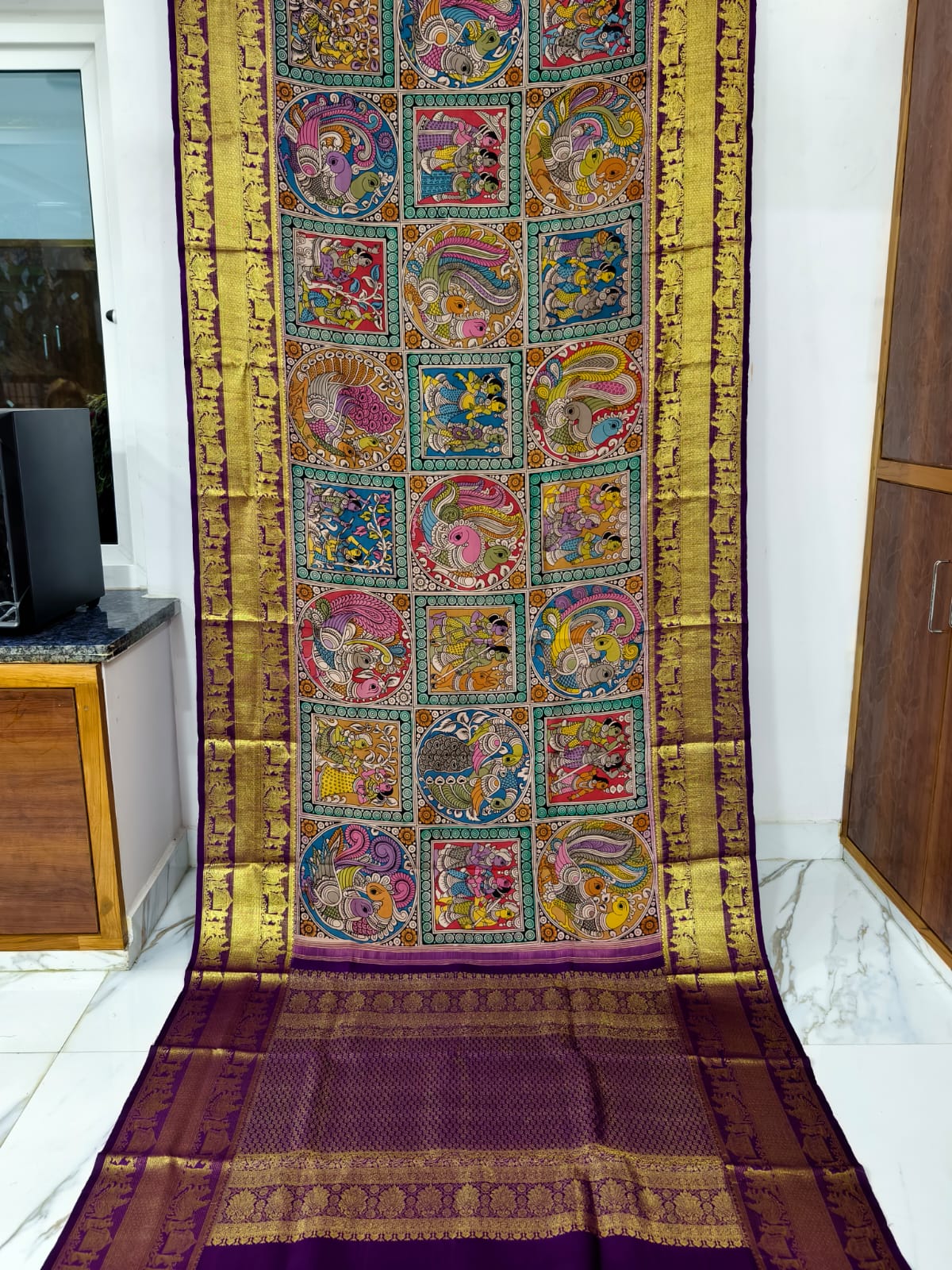 Kanchipuram Kalamkari pattu Sarees story theme