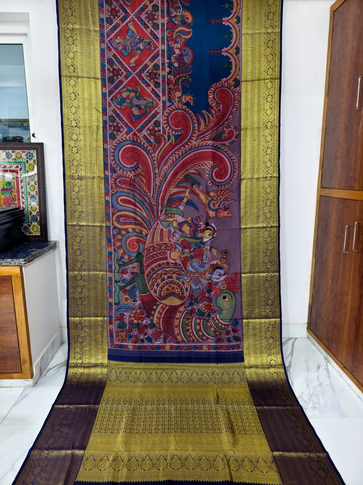 Kanchipuram Kalamkari pattu Sarees story theme