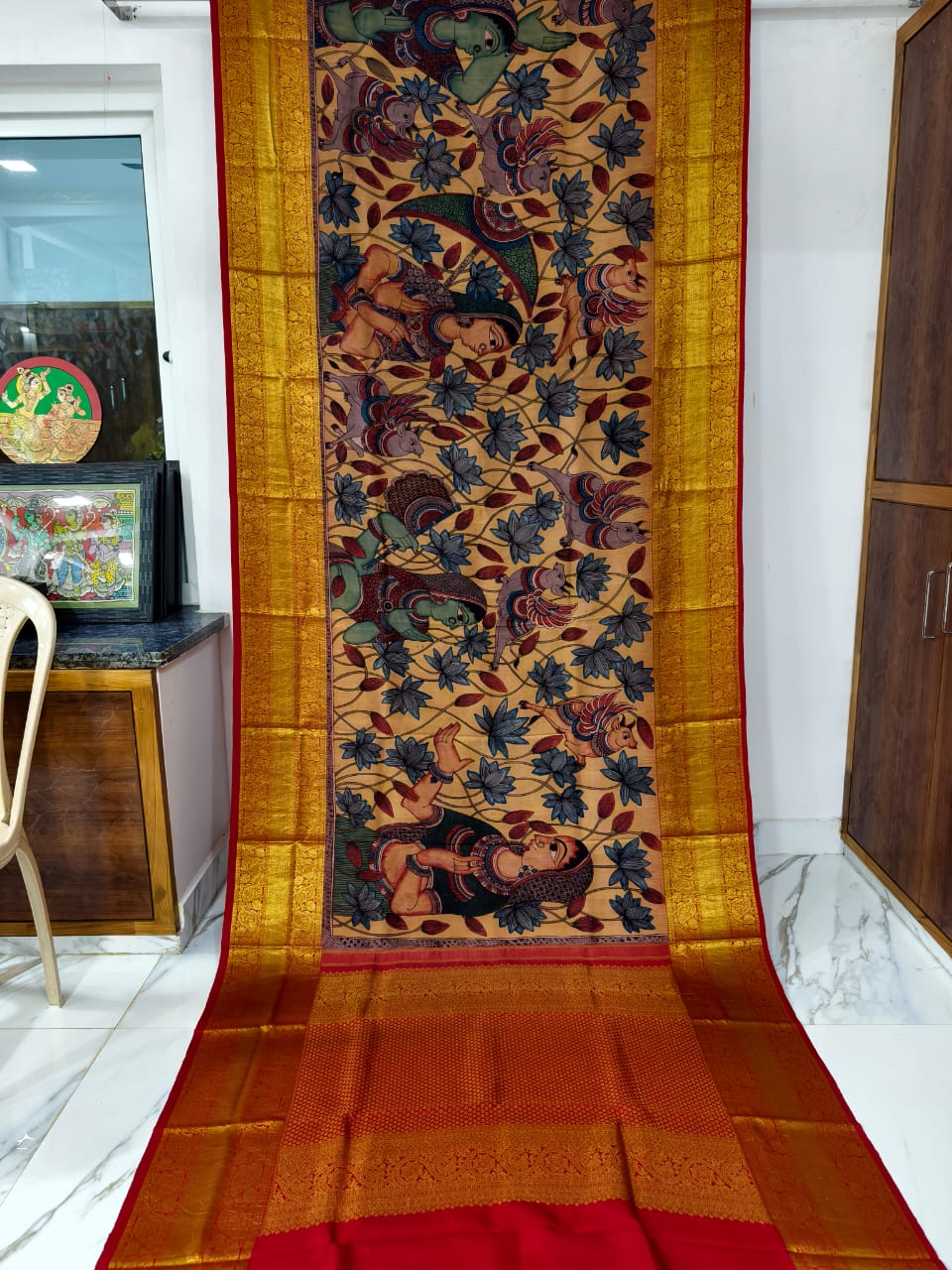 Kanchipuram Kalamkari pattu Sarees story theme
