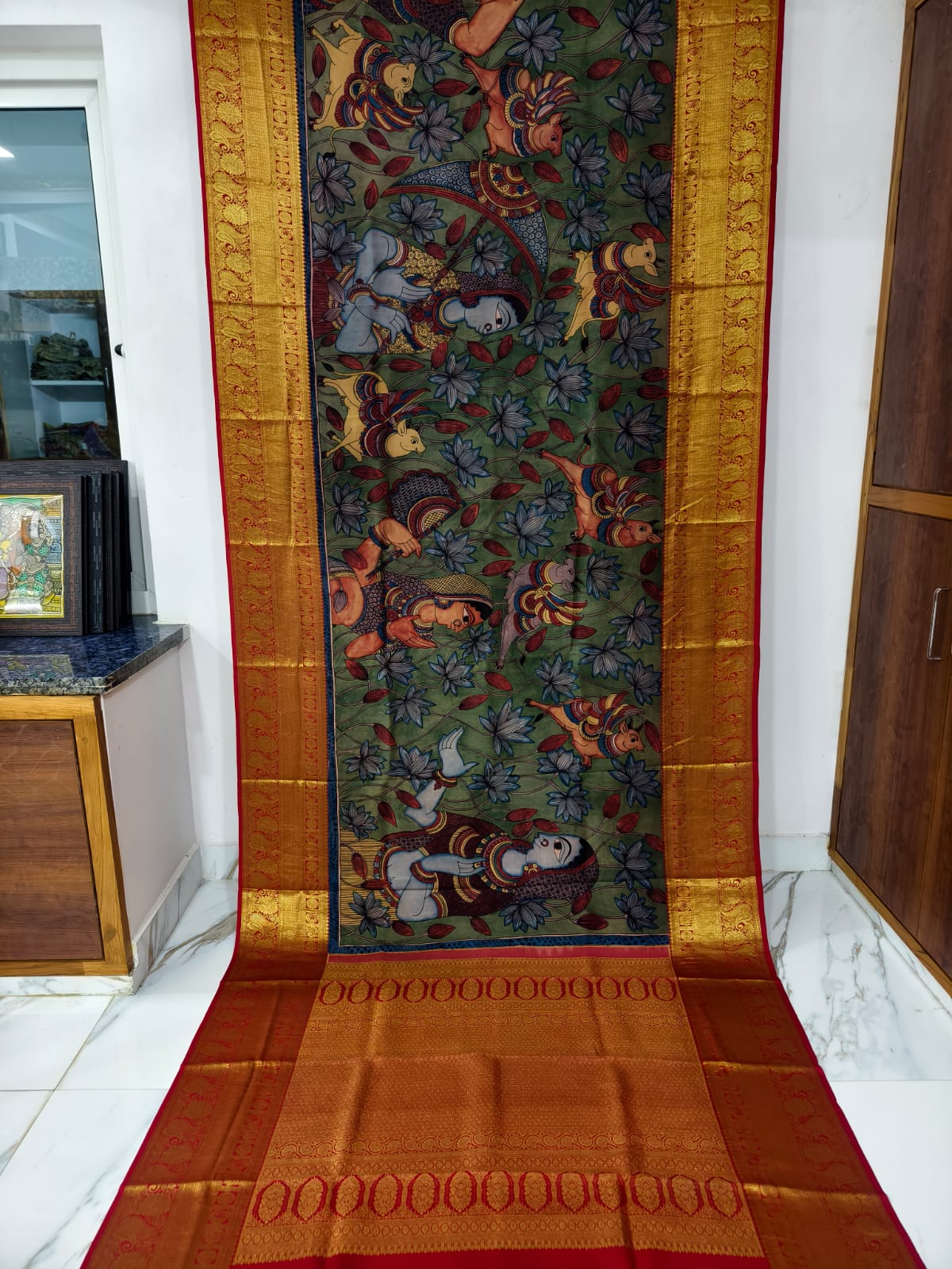 Kanchipuram Kalamkari pattu Sarees story theme