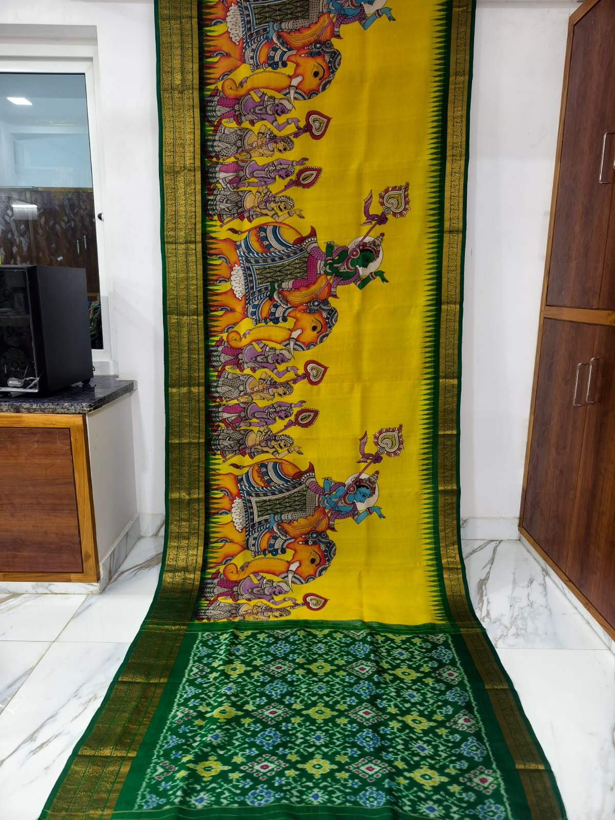 Pure pochampally ikat silk saree