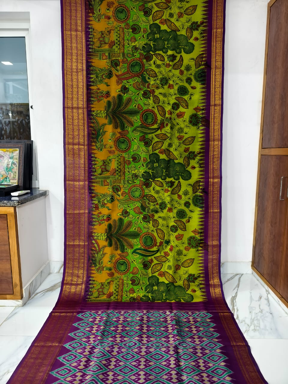 Pure pochampally ikat silk saree