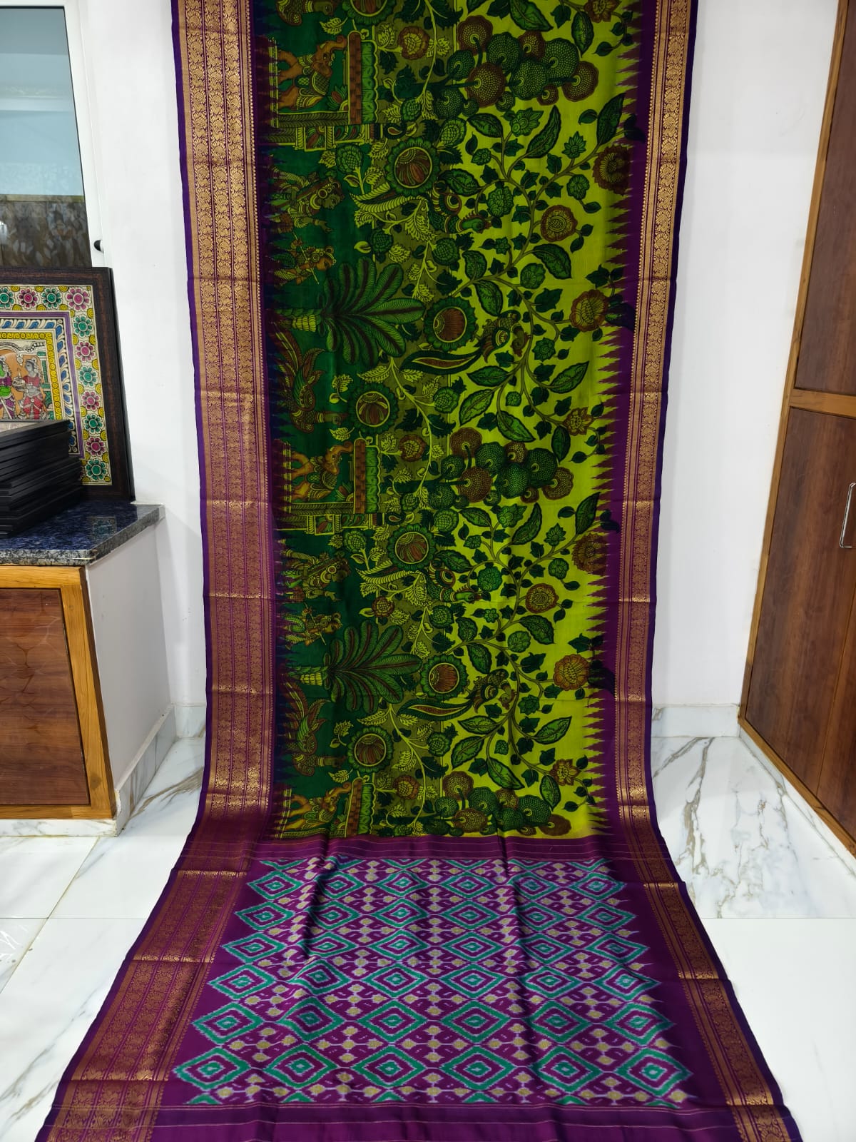 Pure pochampally ikat silk saree