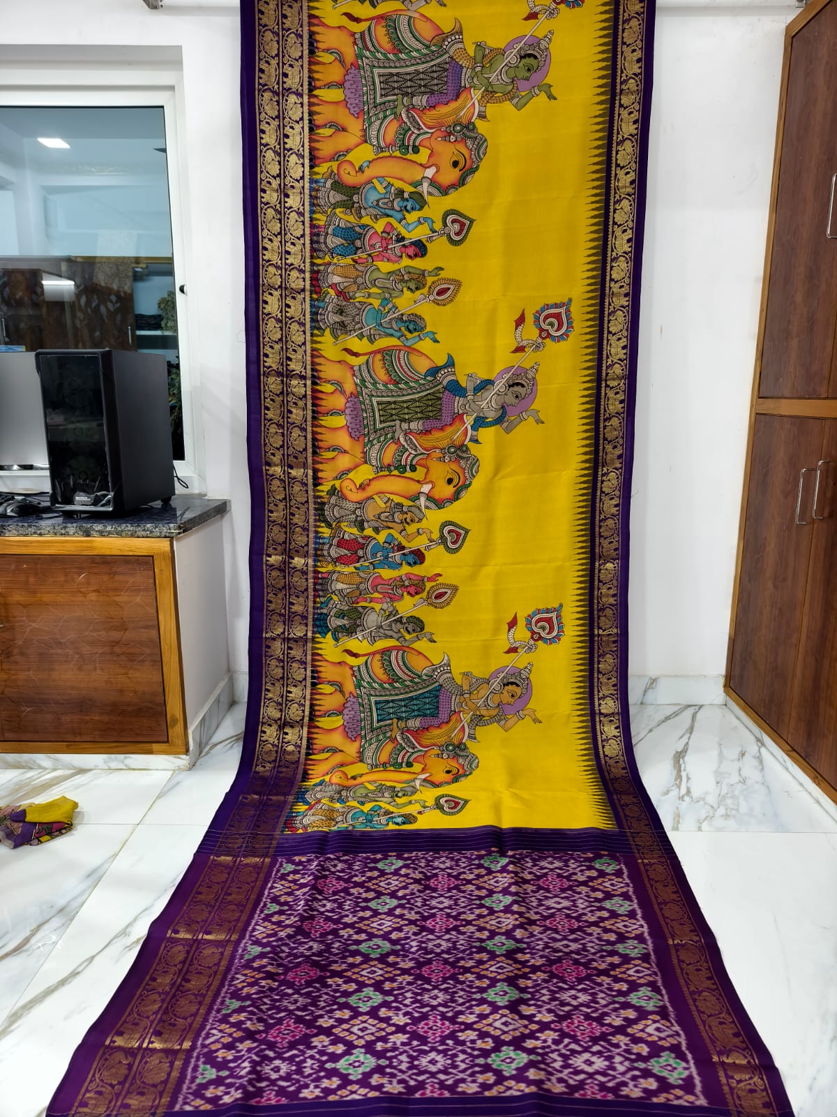 Pure pochampally ikat silk saree