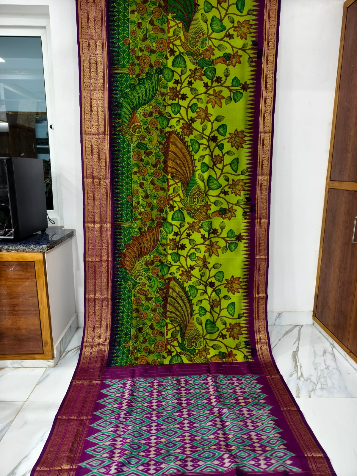 Pure pochampally ikat silk saree
