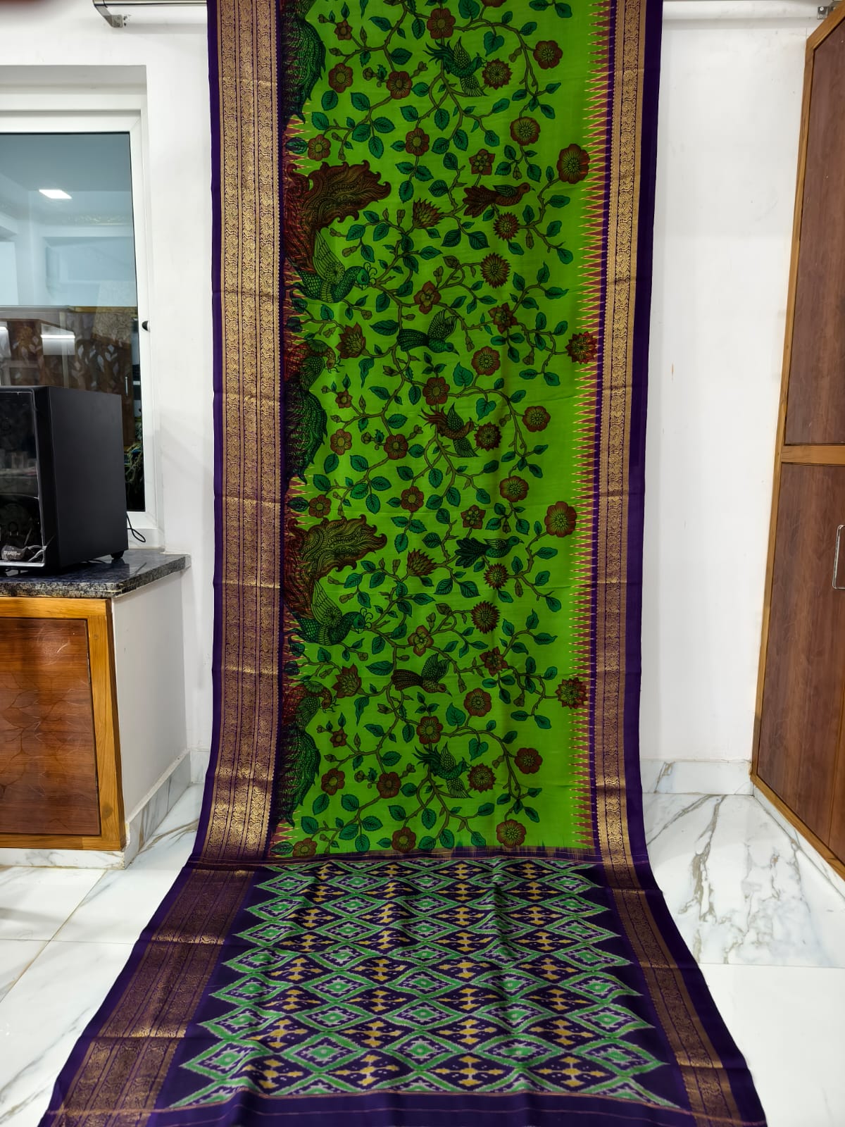 Pure pochampally ikat silk saree