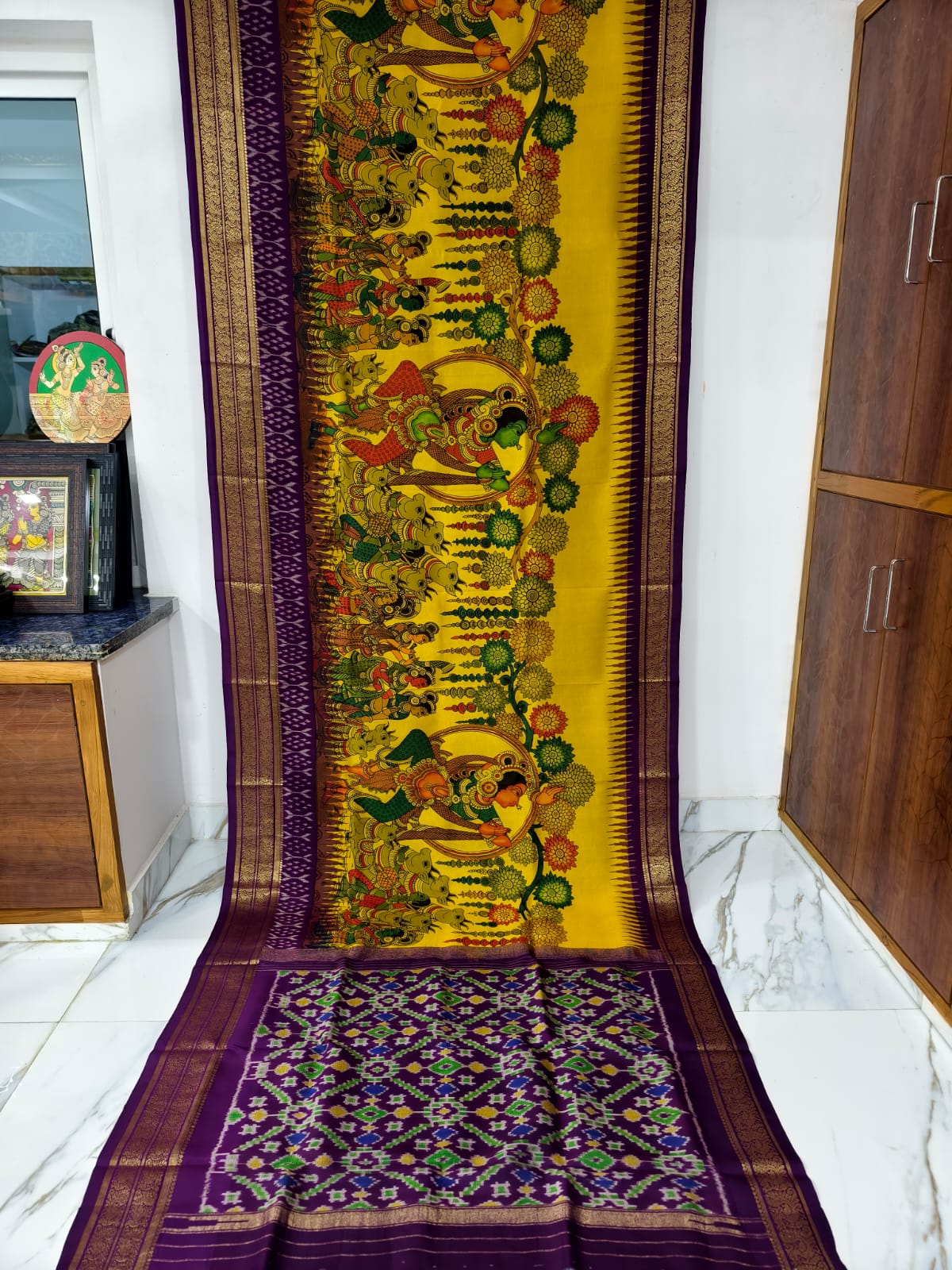 Pure pochampally ikat silk saree