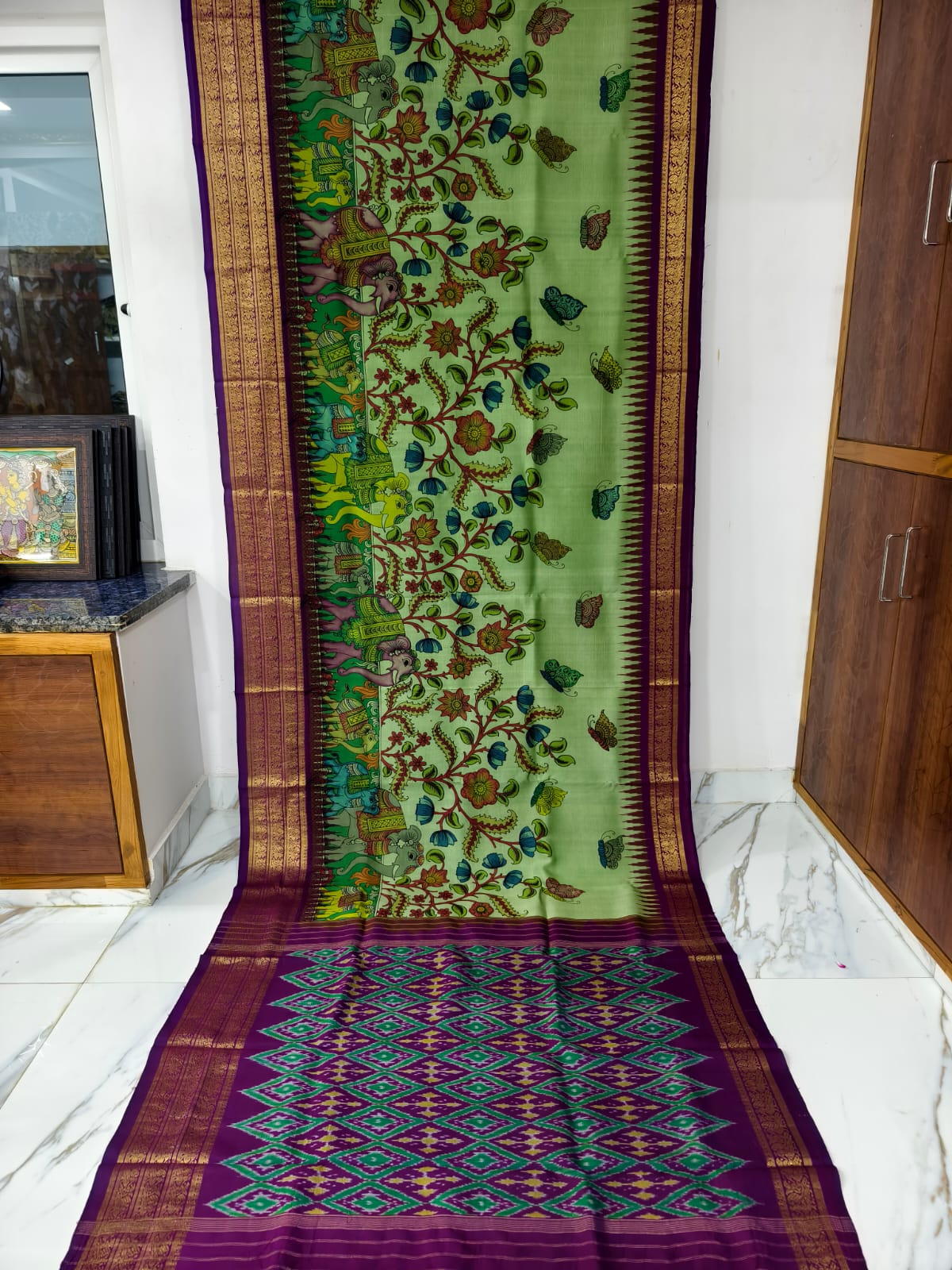 Pure pochampally ikat silk sarees