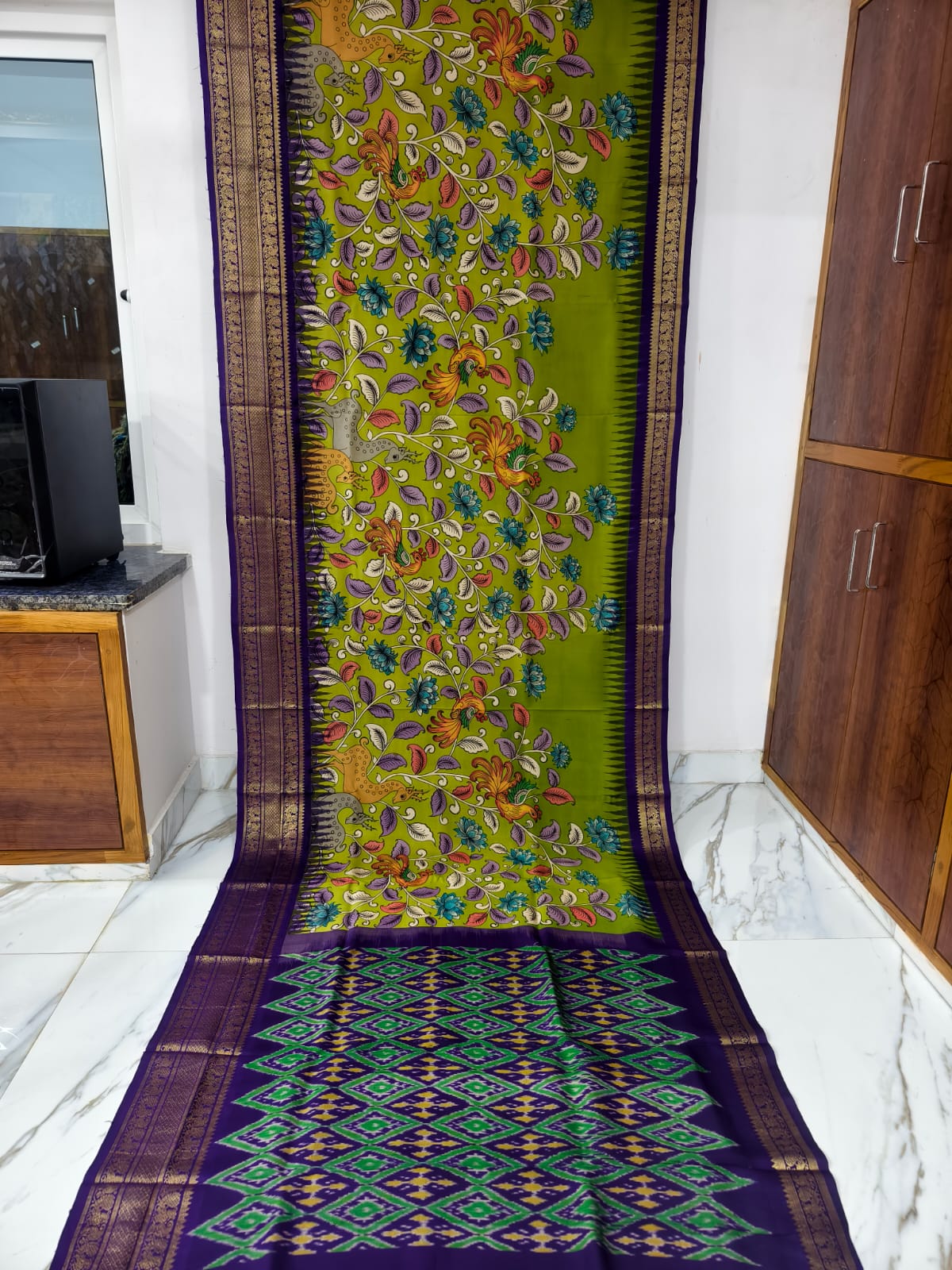 Pure pochampally ikat silk saree
