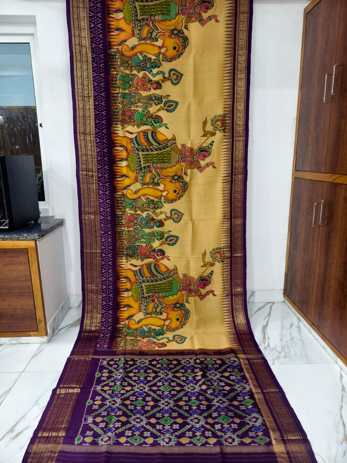 Pure pochampally ikat silk saree