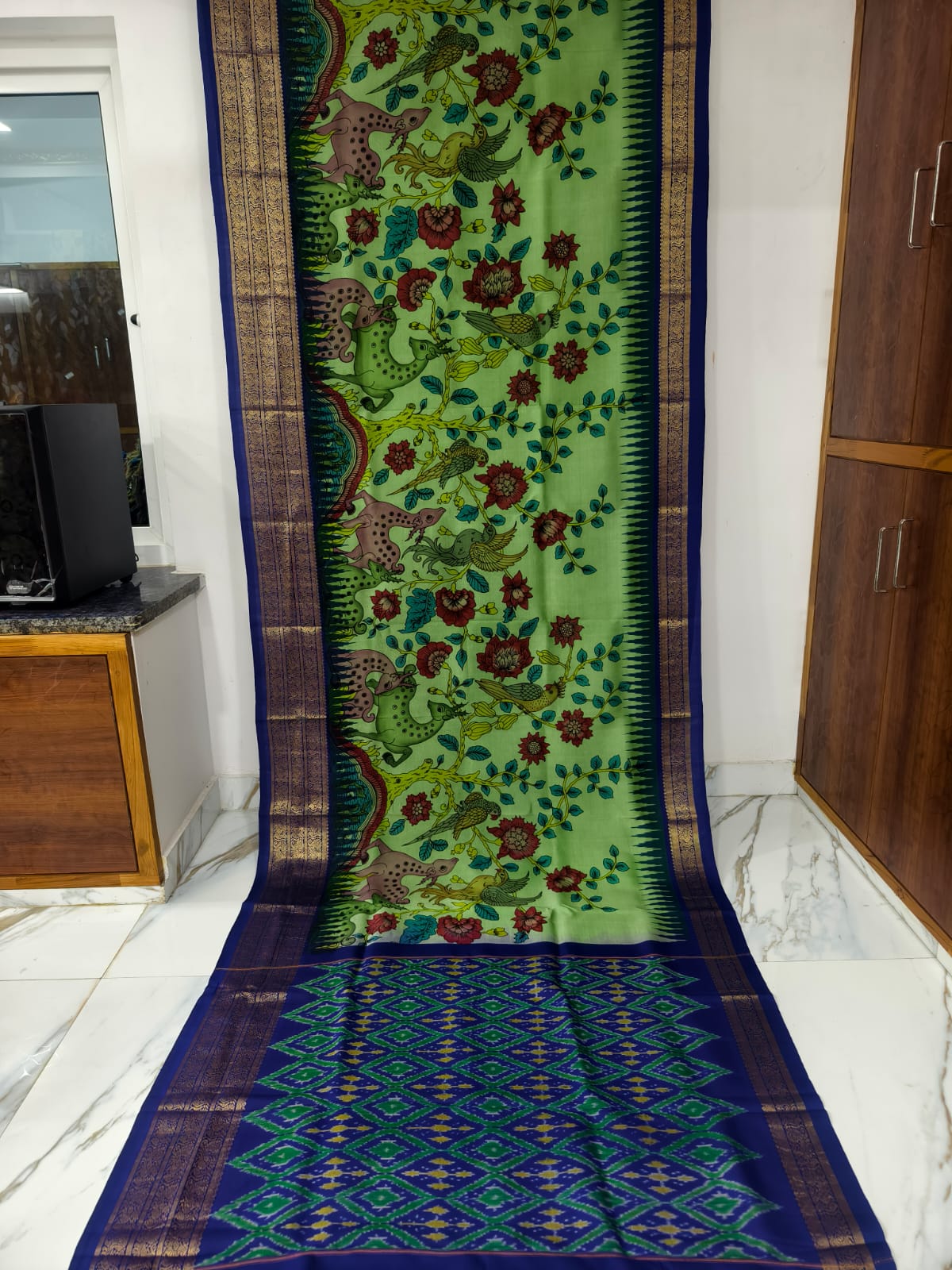 Pure pochampally ikat silk saree