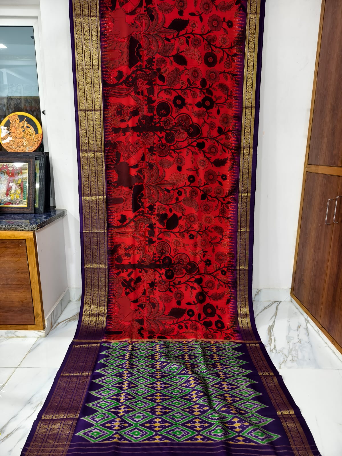 Pure pochampally ikat silk saree