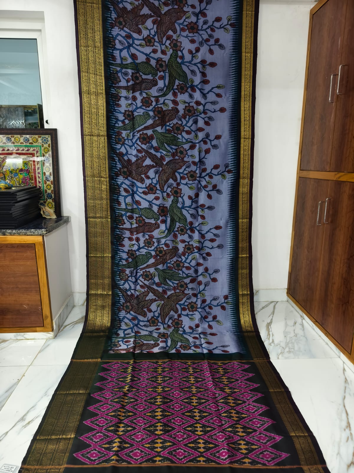 Pure pochampally ikat silk saree