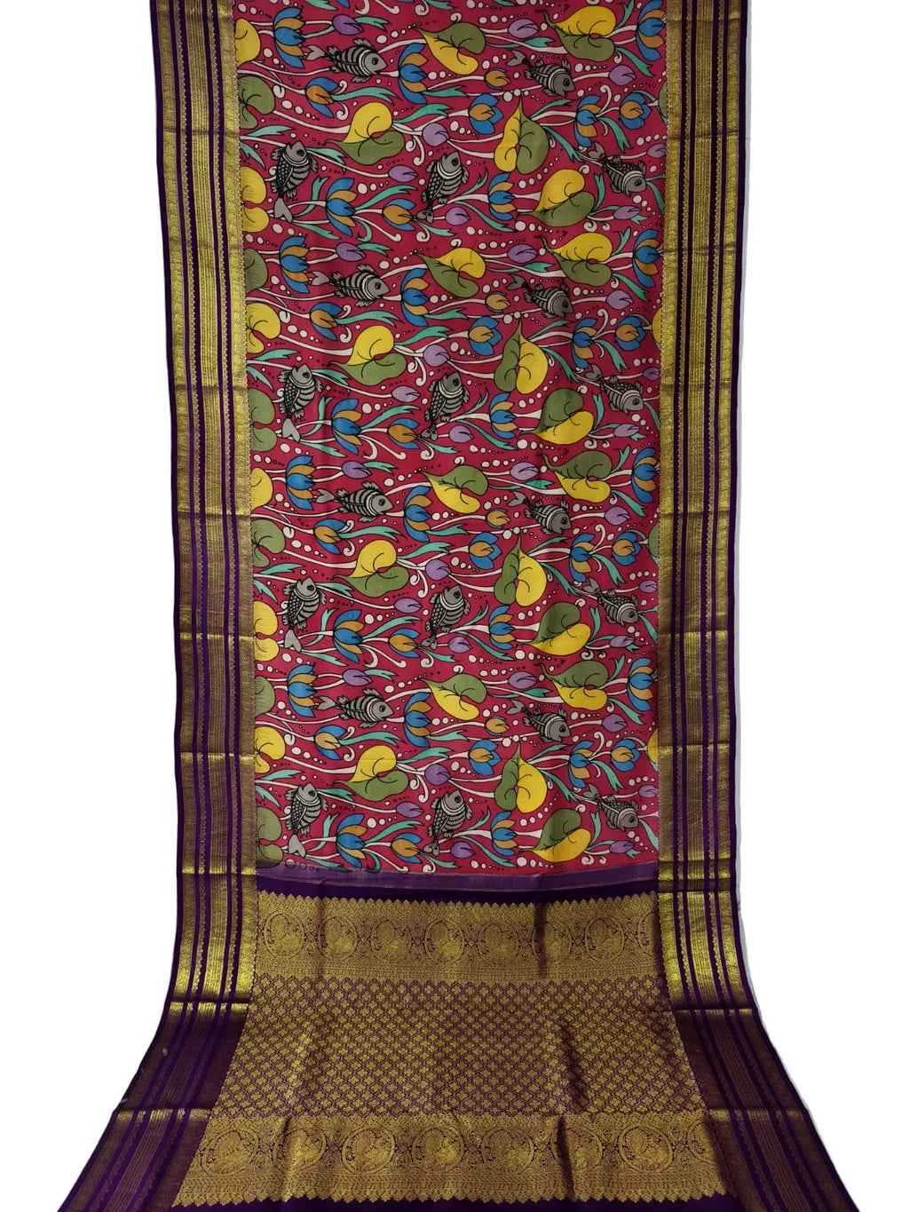 Kanchipuram kalamkari pure silk sarees