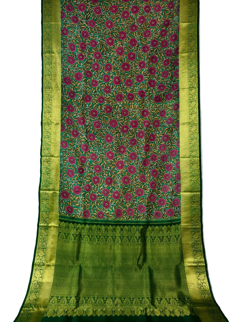 Kanchipuram kalamkari pure silk sarees