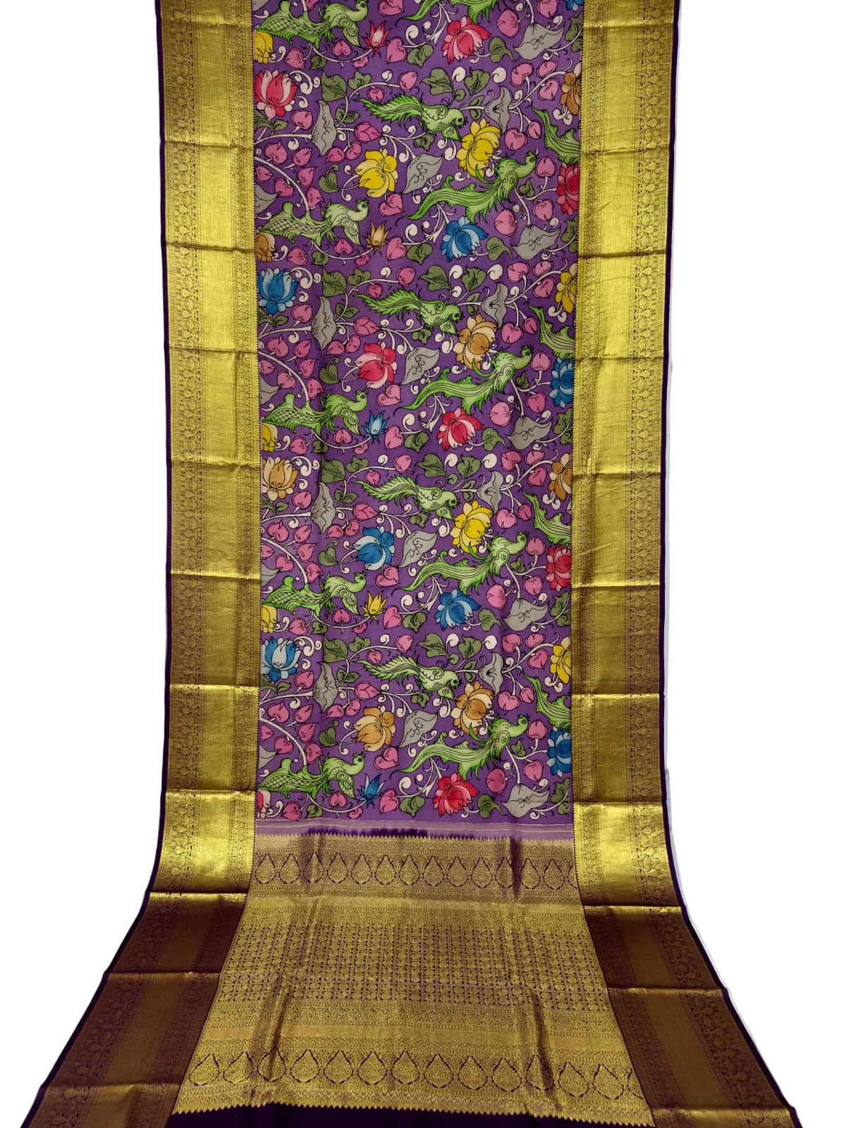 Kanchipuram kalamkari pure silk sarees