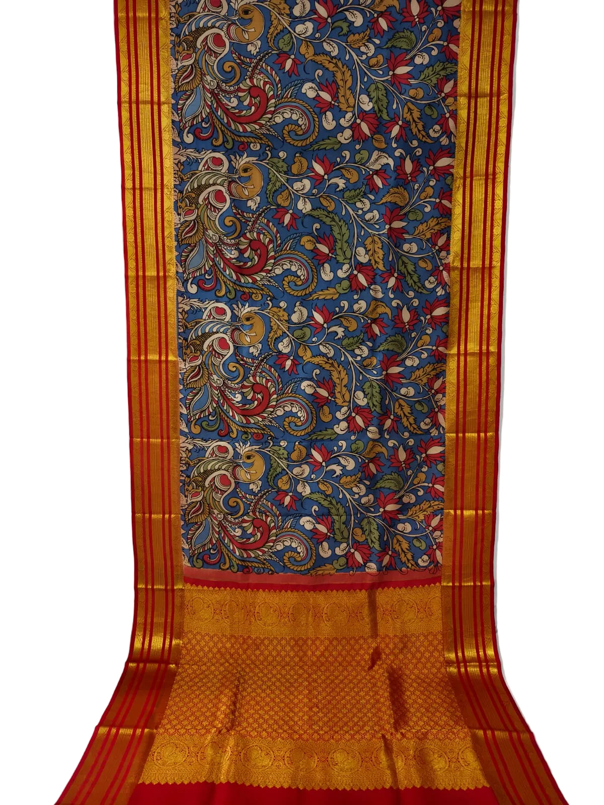 Kanchipuram kalamkari pure silk sarees