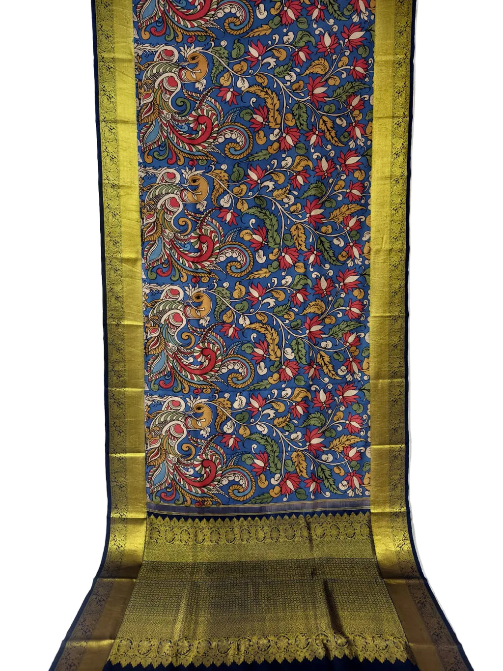 Kanchipuram kalamkari pure silk sarees