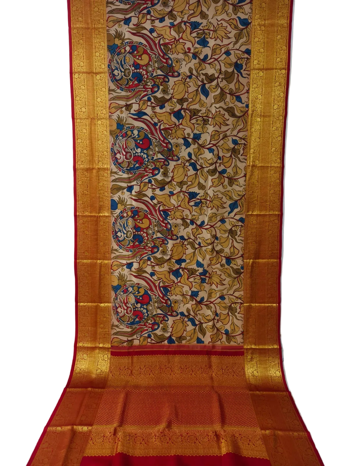 Kanchipuram kalamkari pure silk sarees