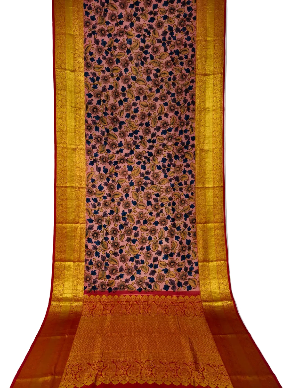 Kanchipuram kalamkari pure silk sarees