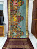Kanchipuram kalamkari pure silk sarees