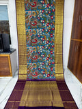 Kanchipuram kalamkari pure silk sarees
